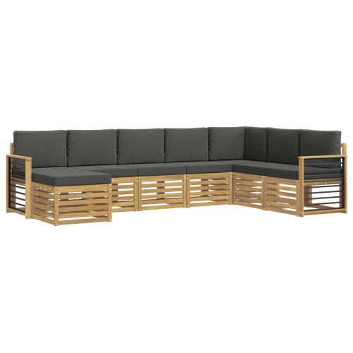 Комплект дивани за открито 8 pcs Бяло и антрацит