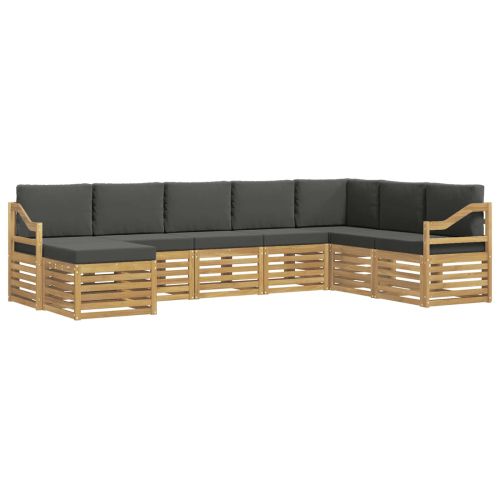 Комплект дивани за открито 8 pcs Бяло и антрацит