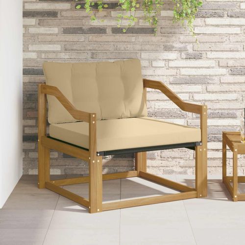 Комплект дивани за открито Солидно акациево дърво и текстилена