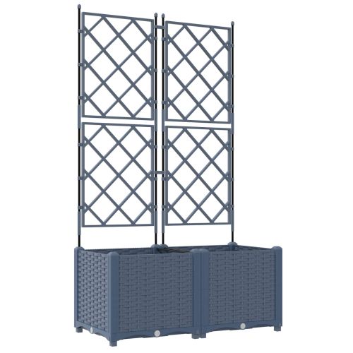 Градинска саксия 2 pcs Сив 80 x 40 x 143 см Пластмаса