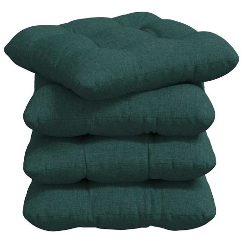 Възглавници за седалки 4 pcs Тъмен зелен 45 x 45 x 12 см