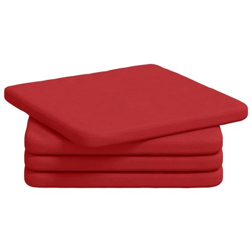Възглавници за седалки 4 pcs Червено 40 x 40 x 3 cm текстил