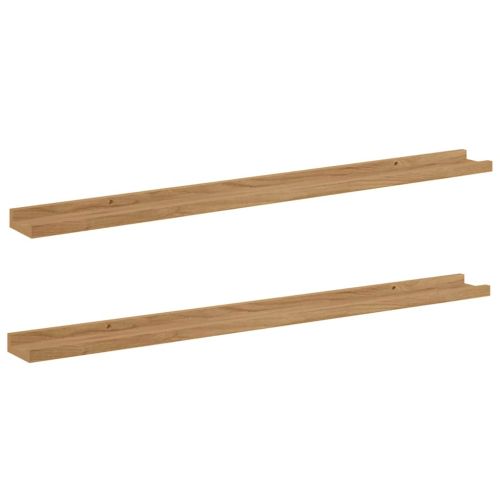 Стенен рафт с рафт 2 pcs Кафяво 100 x 9 x 3 cm Инженерно дърво