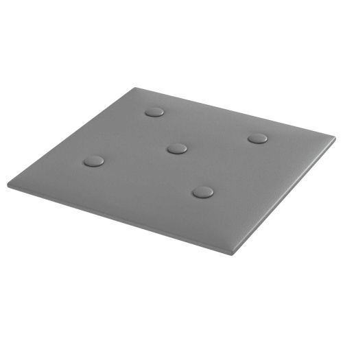 Стенно табло за легло 12 pcs Сив 30 x 30 cm Изкуствена