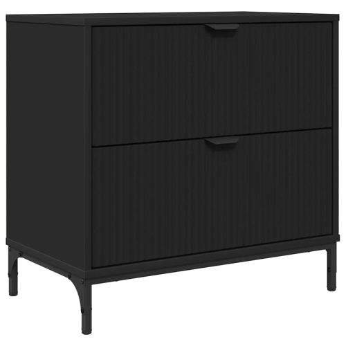 Нощно шкафче с чекмедже Черно 63.5 x 36 x 61 см Инженерно дърво