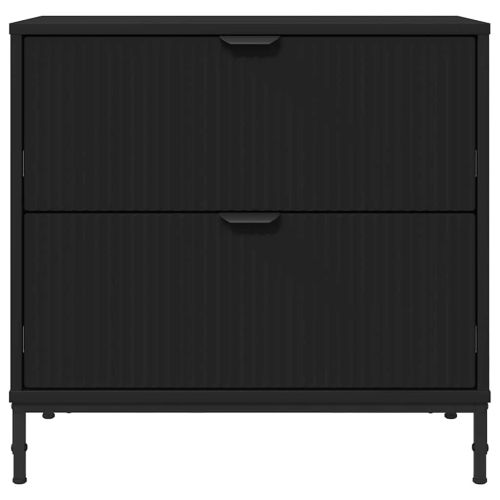 Нощно шкафче с чекмедже Черно 63.5 x 36 x 61 см Инженерно дърво