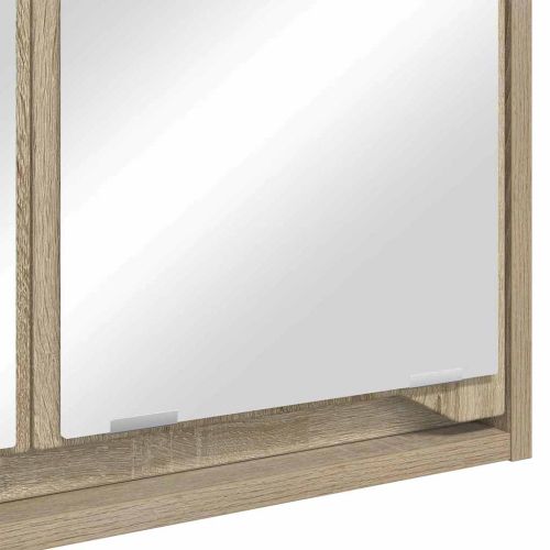 Шкаф с огледало за баня с рафт Сонома дъб 60 x 20 x 60 cm