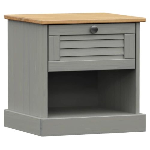 Нощно шкафче VIGO сиво 42x35x42 см бор масив