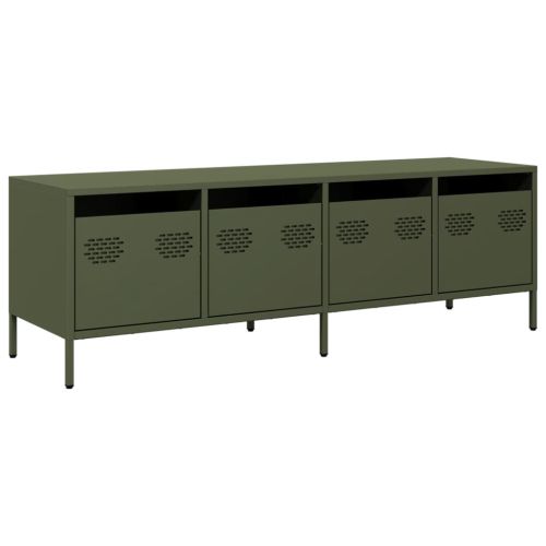 ТВ шкаф маслиненозелен 135x39x43,5 см студеновалцувана стомана