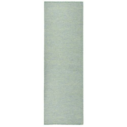 Градински плоскотъкан килим, 80x250 см, тюркоазен