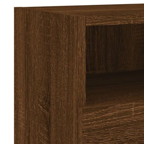Стенен ТВ шкаф, кафяв дъб, 60x30x30 см, инженерно дърво