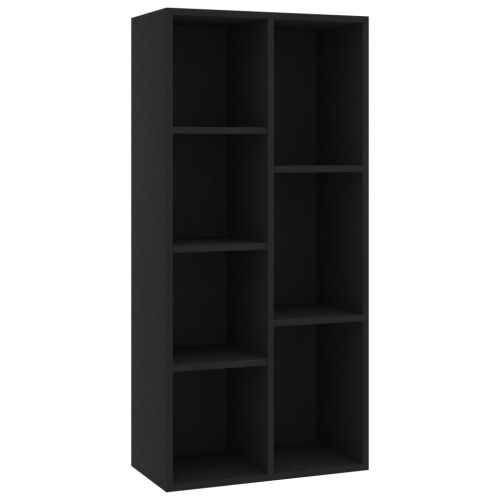 Шкаф библиотека, черен, 50x25x106 см, инженерно дърво