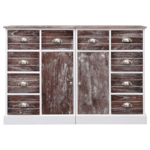 Бюфет с 10 чекмеджета, кафяв, 113x30x79 см, дърво
