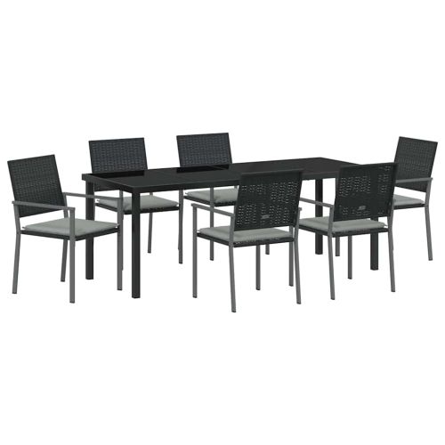Комплект за хранене в градината 7 pcs Черен и Светло Сив