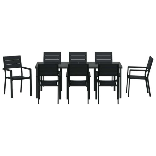 Комплект за хранене в градината 9 pcs Черно