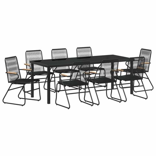 Комплект за хранене в градината 9 pcs Черно
