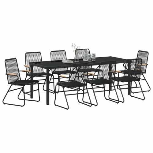 Комплект за хранене в градината 9 pcs Черно