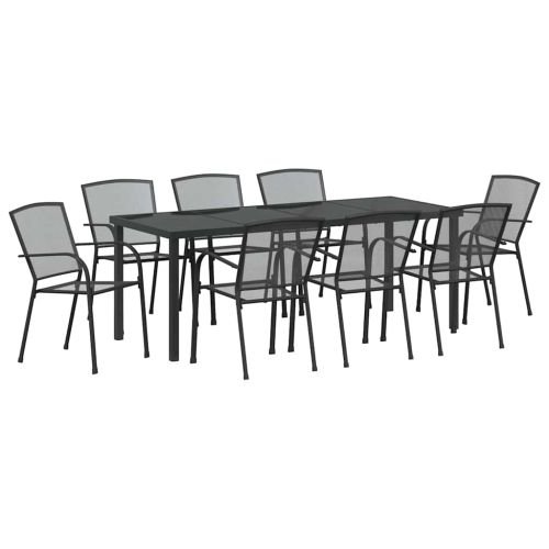 Комплект за хранене в градината 9 pcs Антрацит