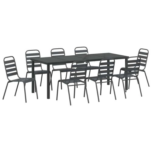 Комплект за хранене в градината 9 pcs Антрацит
