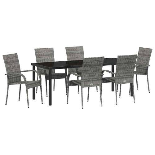 Комплект за хранене в градината 7 pcs Сив
