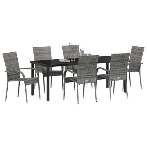 Комплект за хранене в градината 7 pcs Сив