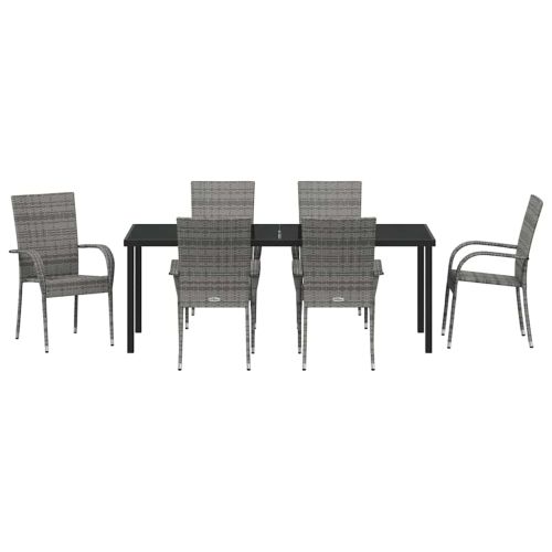 Комплект за хранене в градината 7 pcs Сив