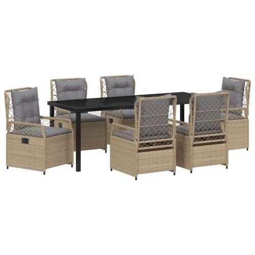 Комплект за хранене в градината 7 pcs Бежов и Светло Сив