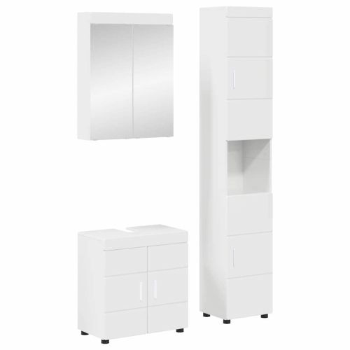 Комплект мебели за баня TULUM 3 pcs Лъскаво бяло