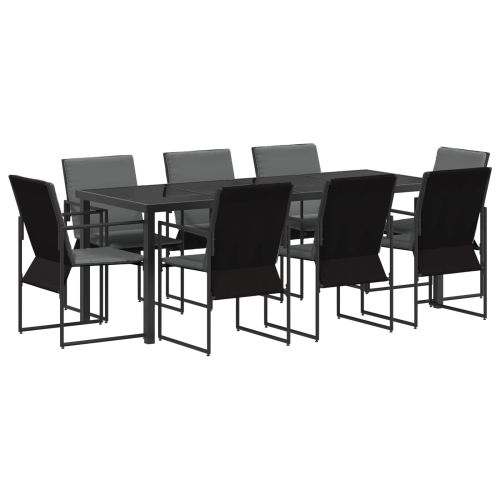 Комплект за хранене в градината 9 pcs Черно и антрацит