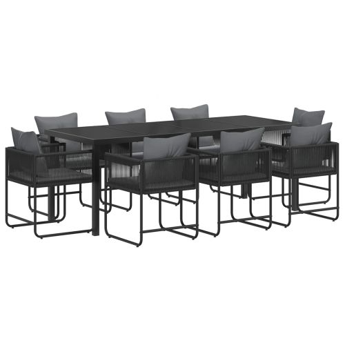 Комплект за хранене в градината 9 pcs Черно и антрацит