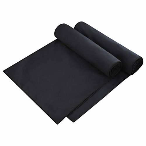 Кърпи за шезлонг 2 pcs Черно 210 x 75 cm Полиестер и полиамид