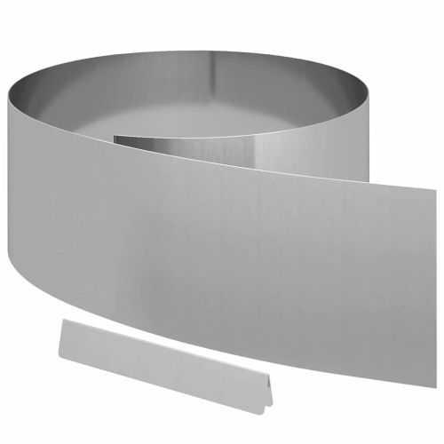 Ограда за трева 4 pcs Сребрист 450 x 0,05 x 25 см