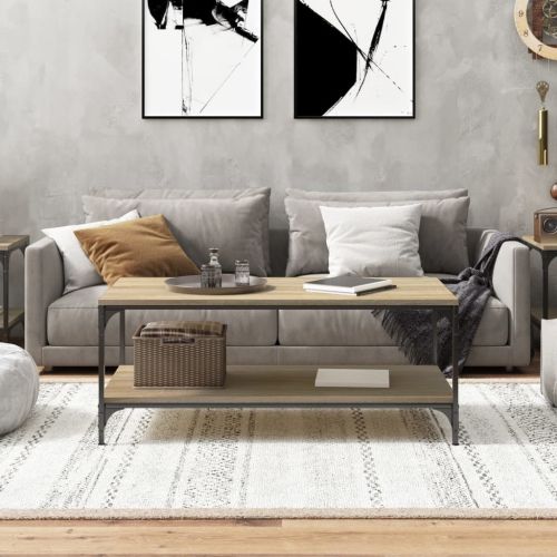 Кафе маса, Дъб сонома, 80x50x40 см, инженерно дърво