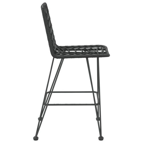 Бар табуретки 2 бр черни 45x56x103,5 см PE ратан и стомана