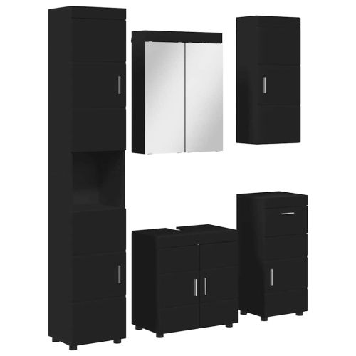 Комплект мебели за баня TULUM 5 pcs Черно 60 x 34 x 63 см