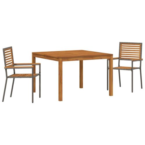 Комплект за хранене в градината 3 pcs Сив
