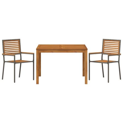 Комплект за хранене в градината 3 pcs Сив