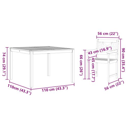 Комплект за хранене в градината 5 pcs Кафяво