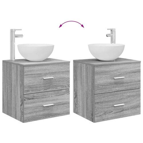 Комплект мебели за баня 2 pcs Сив Сонома Инженерна дървесина