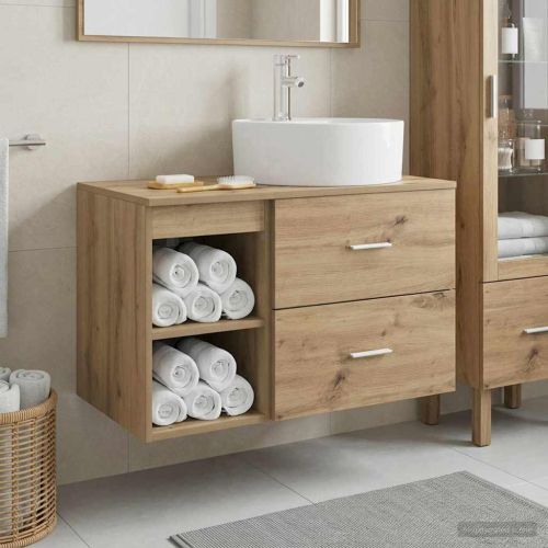 Комплект мебели за баня 2 pcs Дъб артизан Инженерна дървесина
