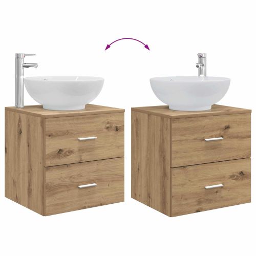 Комплект мебели за баня 2 pcs Дъб артизан Инженерна дървесина