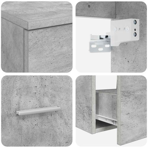 Комплект мебели за баня 2 pcs Бетонно сиво Инженерна дървесина