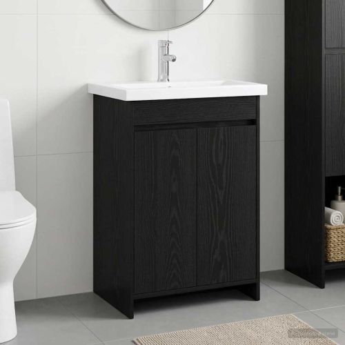 Комплект мебели за баня Черен дъб 81 x 40 x 84,5 см
