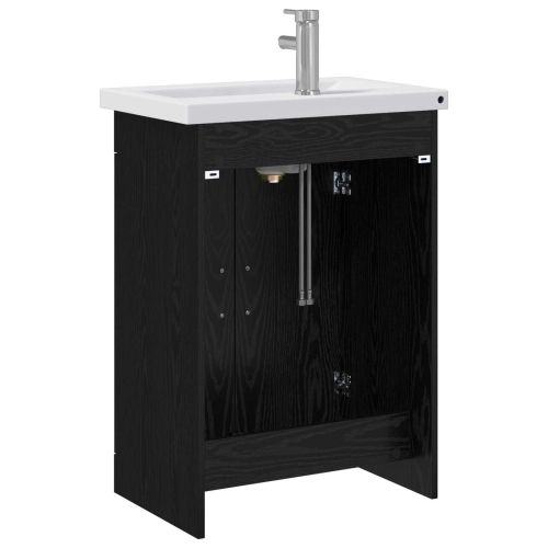 Комплект мебели за баня Черен дъб 61 x 40 x 84,5 см