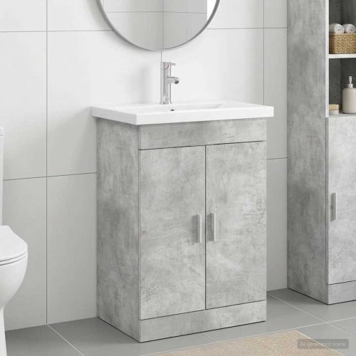 Комплект мебели за баня Бетонно сиво 61 x 40 x 84,5 см