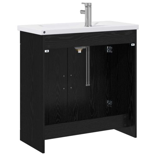 Комплект мебели за баня Черен дъб 81 x 40 x 84,5 см