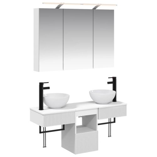 Комплект шкафове за баня 4 pcs Бяло 100 x 14,5 x 70 см