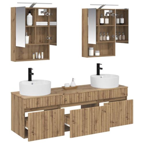 Комплект шкафове за баня 5 pcs Дъб артизан 50 x 14,5 x 70 см