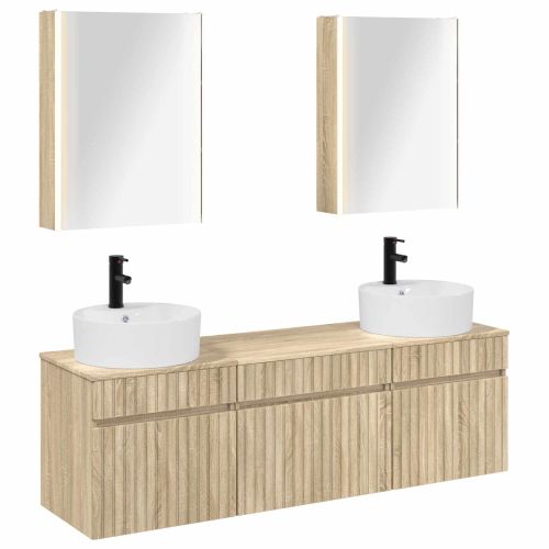 Комплект шкафове за баня 5 pcs Дъб сонома 53 x 15,5 x 70 см