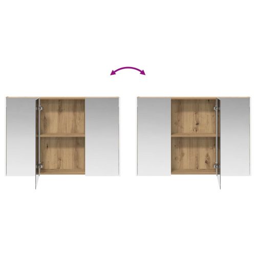 Комплект мебели за баня 4 pcs Дъб артизан